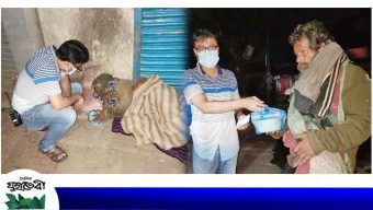 গভীর রাতে খাবার নিয়ে অসহায় মানুষের পাশে ওসি মাইনুল জাকির