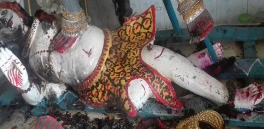 বিশ্বনাথ কালিগন্জ বাজারে প্রায় ১০০ বছরের পুরাতন কালী মন্দিরে হামলা ও মন্দিরের জায়গা দখল